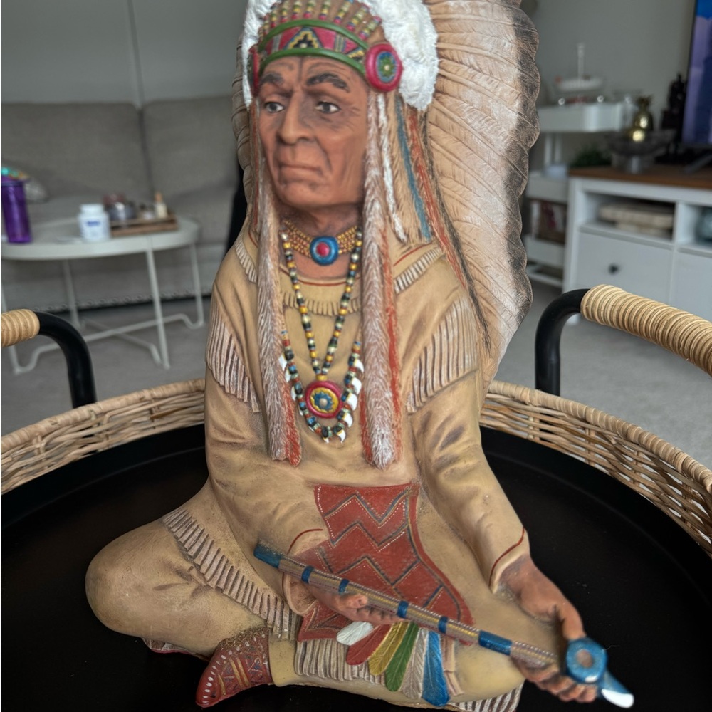 Native American Chief Figurine in Multicolor